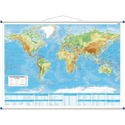 Świat mapa ścienna fizyczna, 1:21 200 000, ArtGlob Świat mapa ścienna fizyczna, 1:21 200 000, ArtGlob