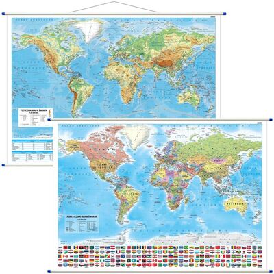 Świat. Mapa ścienna polityczno - fizyczna dwustronna 1:30 000 000 Świat. Mapa ścienna polityczno - fizyczna dwustronna 1:30 000 000