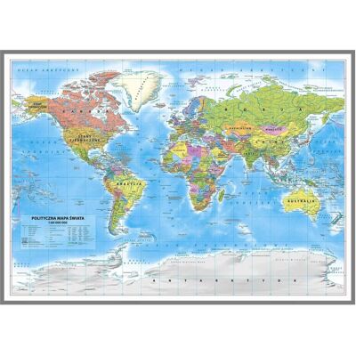 Świat polityczny - mapa ścienna na podkładzie do wpinania, 70x50 cm, 1:60 000 000 Świat polityczny - mapa ścienna na podkładzie do wpinania, 70x50 cm, 1:60 000 000
