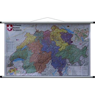 Szwajcaria. Mapa ścienna kody pocztowe 1:400 000, Stiefel Szwajcaria. Mapa ścienna kody pocztowe 1:400 000, Stiefel