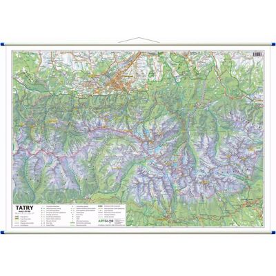 Tatry Polskie i Słowackie. Mapa ścienna 1:55 000 Tatry Polskie i Słowackie. Mapa ścienna 1:55 000