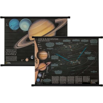 Układ Słoneczny mapa ścienna dwustronna, National Geographic Układ Słoneczny mapa ścienna dwustronna, National Geographic