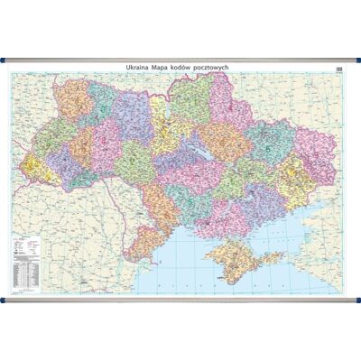 Kartografia Kijów Ukraina mapa ścienna kody pocztowe 1:1 000 000 Kartografia Kijów Ukraina mapa ścienna kody pocztowe 1:1 000 000
