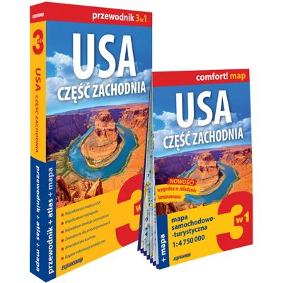 USA. Część zachodnia 3w1. Przewodnik + atlas + mapa USA. Część zachodnia 3w1. Przewodnik + atlas + mapa