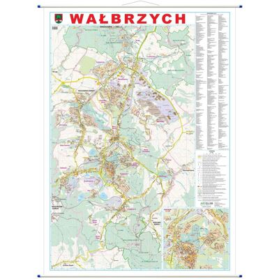 Wałbrzych mapa ścienna, skala 1:8 750, ArtGlob Wałbrzych mapa ścienna, skala 1:8 750, ArtGlob