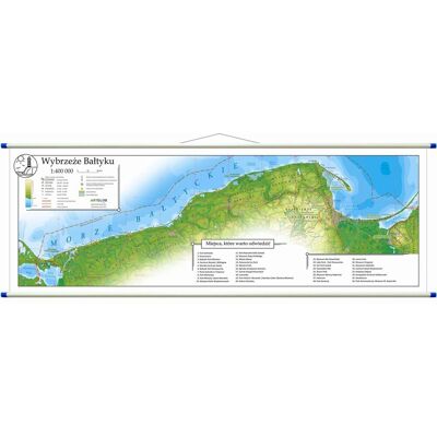 Wybrzeże Bałtyku. Mapa ścienna 1:400 000 Wybrzeże Bałtyku. Mapa ścienna 1:400 000