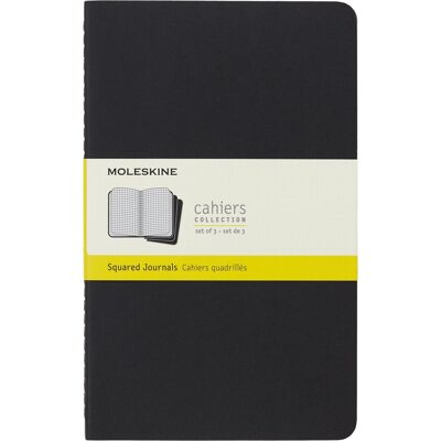 Zestaw 3 Zeszytów Moleskine Cahier Journals L (13x21cm) W Kratkę, Czarny, 80 Stron Zestaw 3 Zeszytów Moleskine Cahier Journals L (13x21cm) W Kratkę, Czarny, 80 Stron
