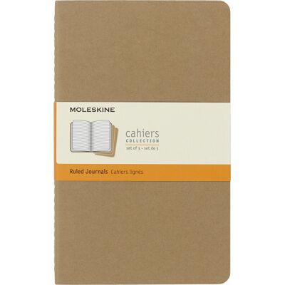 Zestaw 3 Zeszytów Moleskine Cahier Journals L (13x21cm) W Linie, Piaskowy, 80 Stron Zestaw 3 Zeszytów Moleskine Cahier Journals L (13x21cm) W Linie, Piaskowy, 80 Stron