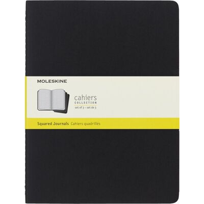 Zestaw 3 Zeszytów Moleskine Cahier Journals Xl (19x25cm) W Kratkę, Czarny, 120 Stron Zestaw 3 Zeszytów Moleskine Cahier Journals Xl (19x25cm) W Kratkę, Czarny, 120 Stron