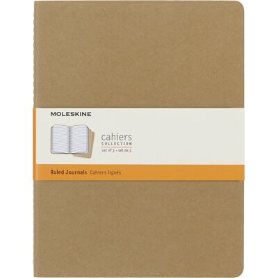Zestaw 3 Zeszytów Moleskine Cahier Journals Xl (19x25cm) W Linie, Piaskowy, 120 Stron Zestaw 3 Zeszytów Moleskine Cahier Journals Xl (19x25cm) W Linie, Piaskowy, 120 Stron