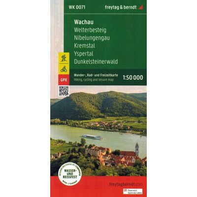 Dolna Austria / Wachau, Welterbesteig, Nibelungengau, Kremstal, Yspertal, Dunkelsteinerwald. Wodoodporna Mapa Turystyczna Wk 0071. Freytag & Berndt Dolna Austria / Wachau, Welterbesteig, Nibelungengau, Kremstal, Yspertal, Dunkelsteinerwald. Wodoodporna Mapa Turystyczna Wk 0071. Freytag & Berndt