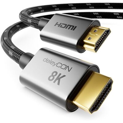 Inny producent deleyCON Kabel HDMI 2.1 8K 7,5m - do TV, Monitora, PS4, PS5, Xbox, Soundbara Dolby Atmos, EARC, HDR10+ VRR - 48 Gbps Ultra High Speed - 10K/8K@60Hz,.. Inny producent deleyCON Kabel HDMI 2.1 8K 7,5m - do TV, Monitora, PS4, PS5, Xbox, Soundbara Dolby Atmos, EARC, HDR10+ VRR - 48 Gbps Ultra High Speed - 10K/8K@60Hz,..