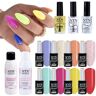 Zestaw do manicure hybrydowego NTN 10+5 lakiery + preparaty