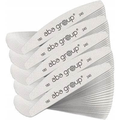Aba Group, Pilnik Półksiężyc Łódka Szary Zebra Fat, Gradacja 180/240, 100 Szt. Aba Group, Pilnik Półksiężyc Łódka Szary Zebra Fat, Gradacja 180/240, 100 Szt.