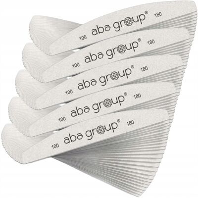 Aba Group, Pilnik Półksiężyc Łódka Szary Zebra Slim, Gradacja 100/180, 100 Szt. Aba Group, Pilnik Półksiężyc Łódka Szary Zebra Slim, Gradacja 100/180, 100 Szt.