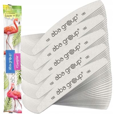 Aba Group Pilnik Półksiężyc Łódka Szary Zebra Slim, Gradacja 100/180 Bezpieczny Pakiet, 100 Szt. Aba Group Pilnik Półksiężyc Łódka Szary Zebra Slim, Gradacja 100/180 Bezpieczny Pakiet, 100 Szt.