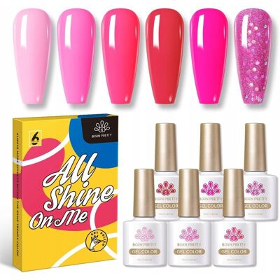 BORN PRETTY - ZESTAW 6 Lakierów Hybrydowych - K03 - RÓŻE / ZESTAW BARBIE BORN PRETTY - ZESTAW 6 Lakierów Hybrydowych - K03 - RÓŻE / ZESTAW BARBIE