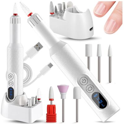 Frezarka do paznokci bezprzewodowa profesjonalna manicure pedicure + FREZY Frezarka do paznokci bezprzewodowa profesjonalna manicure pedicure + FREZY