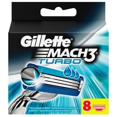 Gillette Mach3 Turbo, Wymienne Ostrza Do Maszynki, 8 Szt. Gillette Mach3 Turbo, Wymienne Ostrza Do Maszynki, 8 Szt.
