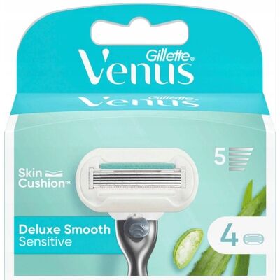 Gillette Venus Deluxe Smooth Sensitive Wkłady Do Maszynki 4 Szt. Gillette Venus Deluxe Smooth Sensitive Wkłady Do Maszynki 4 Szt.