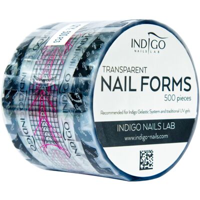 Indigo Formy Transparentne Do Przedłużania 500szt Indigo Formy Transparentne Do Przedłużania 500szt