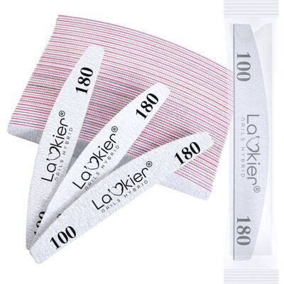 La'kier Pilnik Do Paznokci Łódka/półksiężyc Zebra Bezpieczny Pakiet Gradacja 100/180, 50 Szt. La'kier Pilnik Do Paznokci Łódka/półksiężyc Zebra Bezpieczny Pakiet Gradacja 100/180, 50 Szt.