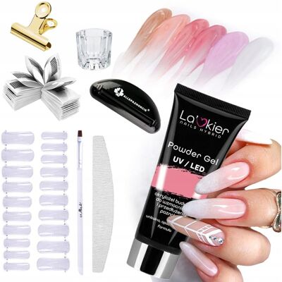 La'kier Zestaw startowy do akrylożelu Powder Gel 30g + akcesoria La'kier Zestaw startowy do akrylożelu Powder Gel 30g + akcesoria