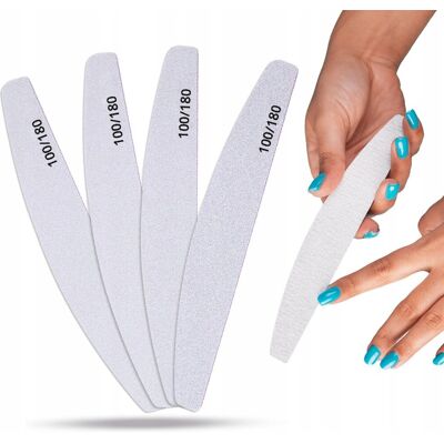 Pakiet 60 sztuk Pilnik do paznokci łódka półksiężyc zebra manicure 100/180 Pakiet 60 sztuk Pilnik do paznokci łódka półksiężyc zebra manicure 100/180