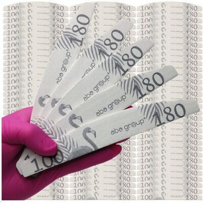 PILNIK do paznokci CIENKI Slim 100/180 ABA GROUP Łódka półksiężyc 100 sztuk PILNIK do paznokci CIENKI Slim 100/180 ABA GROUP Łódka półksiężyc 100 sztuk