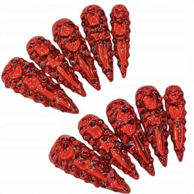 Press On Nails Sztuczne paznokcie Tipsy wielokrotnego użytku 3D, M Press On Nails Sztuczne paznokcie Tipsy wielokrotnego użytku 3D, M