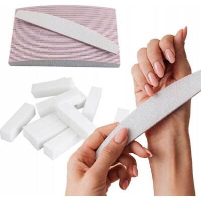 Zestaw do manicure 50+10 - pilnik łódka 100/180 + blok polerski Zestaw do manicure 50+10 - pilnik łódka 100/180 + blok polerski