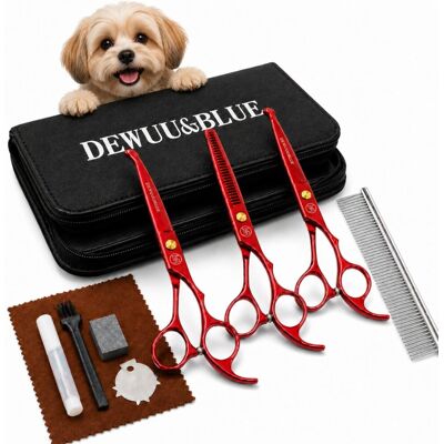 Zestaw do strzyżenia 2 x nożyczki + degazówki 6,0 groomerskie grzebień 10w1 ERI Zestaw do strzyżenia 2 x nożyczki + degazówki 6,0 groomerskie grzebień 10w1 ERI