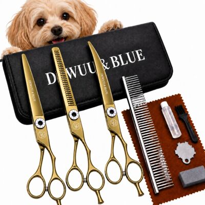 Zestaw do strzyżenia 2 x nożyczki + degazówki 7,0 groomerskie grzebień 10w1 Diamond Zestaw do strzyżenia 2 x nożyczki + degazówki 7,0 groomerskie grzebień 10w1 Diamond