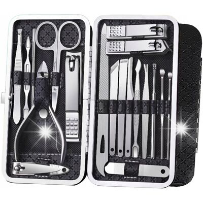 Zestaw Manicure Cążki Nożyczki Paznokci 19 el Etui PEDICURE ETUI PRZYBRONIK Zestaw Manicure Cążki Nożyczki Paznokci 19 el Etui PEDICURE ETUI PRZYBRONIK