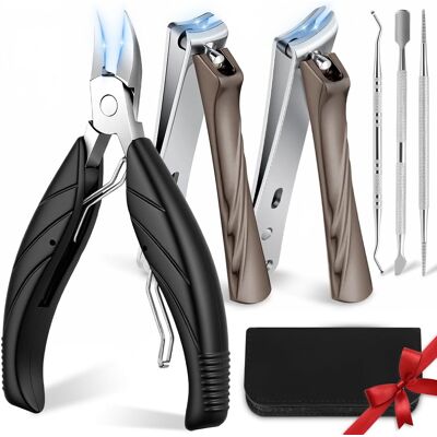 Cążki Zestaw 6w1 Manicure Pedicure Grube Paznokcie Ostre Wytrzymałe Szary Tytanowy Cążki Zestaw 6w1 Manicure Pedicure Grube Paznokcie Ostre Wytrzymałe Szary Tytanowy