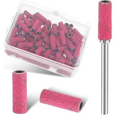 Tulejki Szlifierskie Do Paznokci 100 Sztuk 180 Grit Czerwone Tulejki Szlifierskie Do Paznokci 100 Sztuk 180 Grit Czerwone