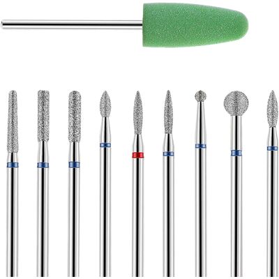Zestaw Frezów Do Paznokci 10 Szt. Diamentowe Końcówki Do Manicure Zestaw Frezów Do Paznokci 10 Szt. Diamentowe Końcówki Do Manicure