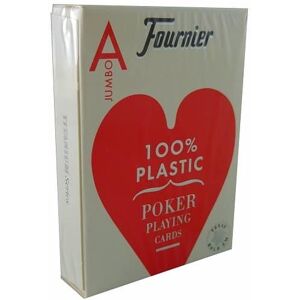 THE U.S. PLAYING CARD CO. Karty Fournier No 2800 Jumbo Index 100% Plastic, czerwony THE U.S. PLAYING CARD CO. Karty Fournier No 2800 Jumbo Index 100% Plastic, czerwony
