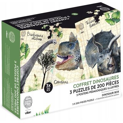 Vilac 3 Puzzle Dinozaury 200 sztuka Muzeum Vilac 3 Puzzle Dinozaury 200 sztuka Muzeum