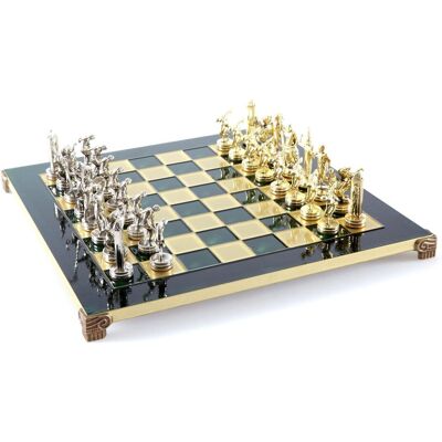 Artystyczny Zestaw Szachów Metalowych Z Zieloną Planszą I Figurami Olimpijskimi, Gra Planszowa, Manopoulos Artystyczny Zestaw Szachów Metalowych Z Zieloną Planszą I Figurami Olimpijskimi, Gra Planszowa, Manopoulos
