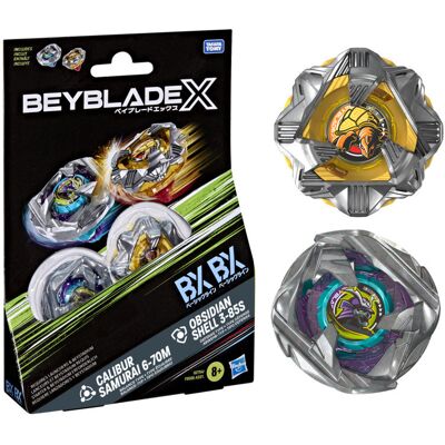 Beyblade X Calibur Samurai 6-70M BX i Obsidian Shell 3-85S BX Hasbro G2754 Beyblade X Calibur Samurai 6-70M BX i Obsidian Shell 3-85S BX Hasbro G2754