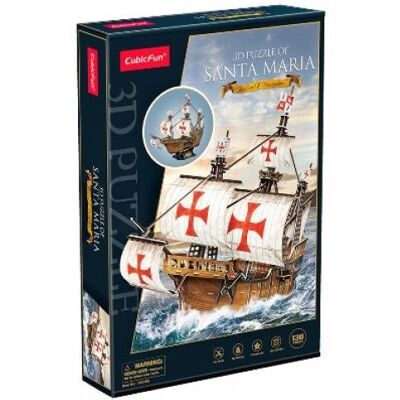 CUBICFUN Puzzle 3D Santa Maria - 204 elementów - Edukacyjna Zabawa CUBICFUN Puzzle 3D Santa Maria - 204 elementów - Edukacyjna Zabawa