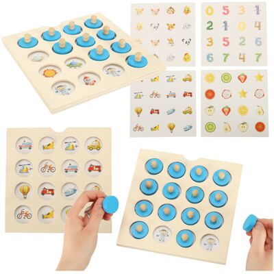 Dla Dzieci Gra Planszowa Memory Puzzle Drewniane, Lean Toys Dla Dzieci Gra Planszowa Memory Puzzle Drewniane, Lean Toys