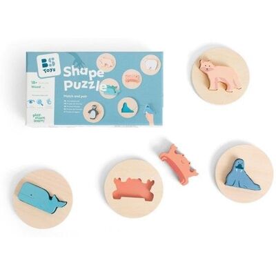 BS Toys Drewniane Puzzle Konturowe Dopasuj Kształt BS Toys Drewniane Puzzle Konturowe Dopasuj Kształt