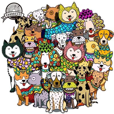 Moments Drewniane Puzzle Psi Świat A3 Moments Drewniane Puzzle Psi Świat A3