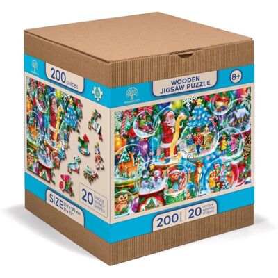 Wooden.City Drewniane Puzzle Z Figurkami – Świąteczne Śnieżki, 200 Elementów Wooden.City Drewniane Puzzle Z Figurkami – Świąteczne Śnieżki, 200 Elementów