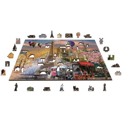 Wooden.City Drewniane Puzzle Z Figurkami – Wiosna W Paryżu Rozm. Xl, 600 Elementów Wooden.City Drewniane Puzzle Z Figurkami – Wiosna W Paryżu Rozm. Xl, 600 Elementów