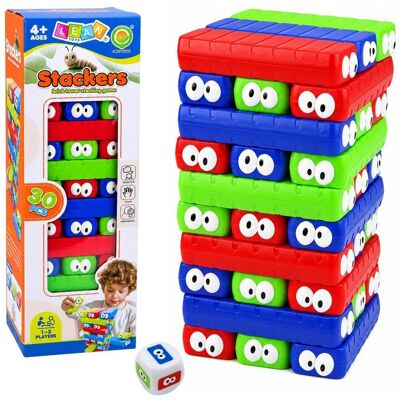 Lean Toys Gra Zręcznościowa Rodzinna Wieża Z Klocków Z Oczkami Kostka Kolorowe 30 El. Lean Toys Gra Zręcznościowa Rodzinna Wieża Z Klocków Z Oczkami Kostka Kolorowe 30 El.