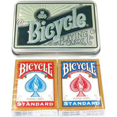 Karty Bicycle Standard 2 talie w metalowej ozdobnej puszce Karty Bicycle Standard 2 talie w metalowej ozdobnej puszce