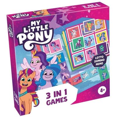 My Little Pony 3w1 Lotto, Domino, Memo, Gra Planszowa, Tactic My Little Pony 3w1 Lotto, Domino, Memo, Gra Planszowa, Tactic